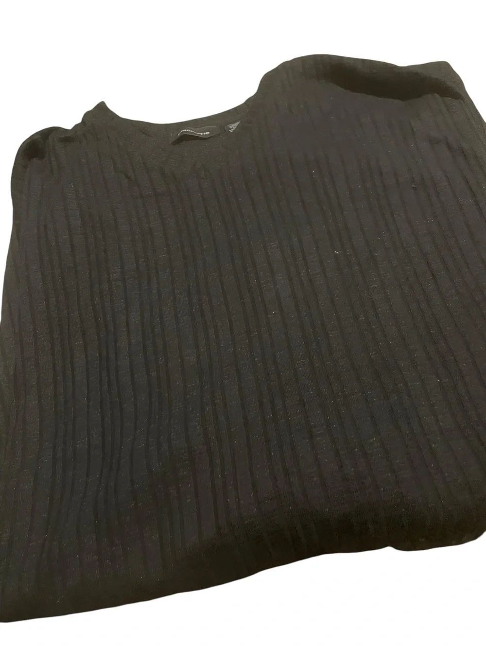 Claiborne sixe XL Black Ribbed thin sweater like new excellent
